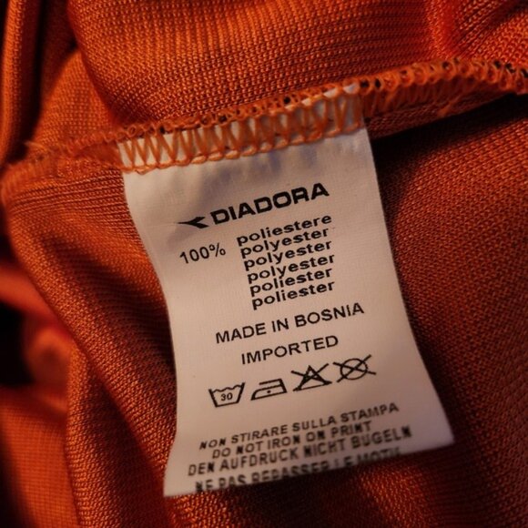 Vintage Diadora Med Referee Soccer Jersey Shirt Orange Brown Short Sleeve Mens - Picture 8 of 10